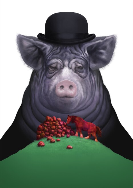 George Orwell: Állatfarm - Könyvborító - Lazi Könyvkiadó 2021